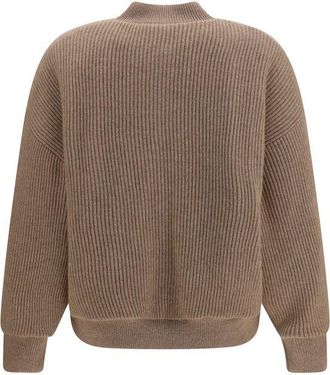 Brunello Cucinelli Womens Beige Cashmere Bomber Clothing