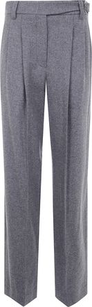 Brunello Cucinelli Brunello Cucinelli Womens Suits Wide Leg Pants - Grey Wool - Size EU 44 (Womens)