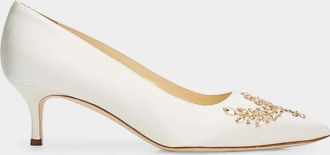 Manolo Blahnik Pasadislo Embellished Satin Pumps