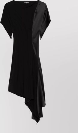 MUGLER asymmetric panelled flared dress