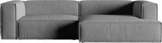 MICADONI Modulares 4-Sitzer Design Ecksofa Nuria mit Eckteil rechts - Samtbezug