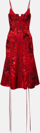 Alexander McQueen Lace-up ruched midi dress