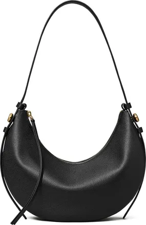 Tory Burch Romy Half Moon Shoulder Bag in Black at Nordstrom