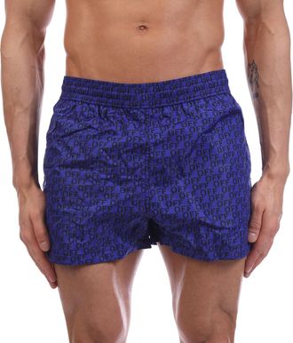 Off-white Herenzwemshort Off White Allover in blauw