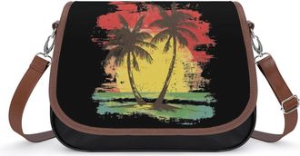 Generic Beach Palm Trees Small Womens Crossbody Bags Shoulder Handbag with Adjustable Strap for Travel