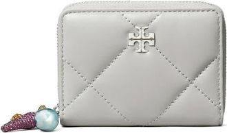 Tory Burch Small Kira Diamond Quilt Wallet in Grey at Nordstrom