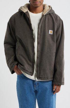 Carhartt Work in Progress Mitch Fleece Lined Hooded Jacket in Brass at Nordstrom, Size Xx-Large