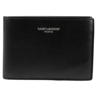 Saint Laurent Pre-owned Wallets, female, Black, Size: ONE SIZE Pre-owned Logo Bi-Fold Wallet