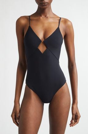 Zimmermann Roselight Diamond Wire One-Piece Swimsuit in Black at Nordstrom, Size 2