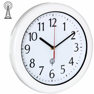 OEM Reloj De Pared Radiocontrolado E Impermeable, &Oslash;25,4 Cm, Caja Lacada En Blanco, Resistencia Ipx7, F&aacute;cil Lectura Remota