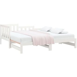 vidaXL Pull-out Day Bed without Mattress White 2x(90x200) cm Vidaxl