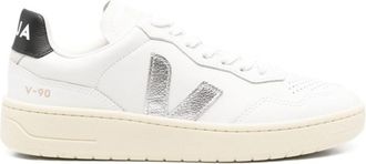 Veja White Silver Logo Sneakers