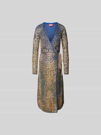 Diesel Midikleid mit V-Ausschnitt in Blau, Gr&ouml;&szlig;e L