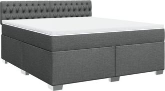 vidaXL Vidaxl - Box Spring Bed with Mattress Dark Grey 180x200 cm Fabric