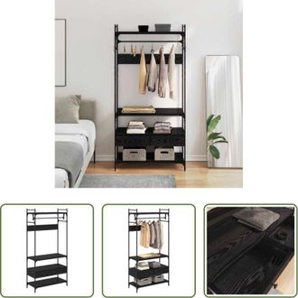 vidaXL Armadio industriale - Guardaroba Rovere nero 89 x 39 x 184.5 cm Legno multistrato