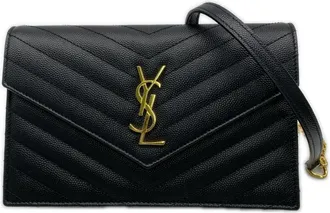 Saint Laurent Black Chain/Shoulder Wallet (Pre-Owned)