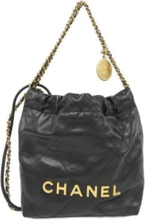 Chanel Pre-owned Vintage Bucket Bag - Dames - Vintage Tas - Zwart - ONE Size - Leer - Vintage