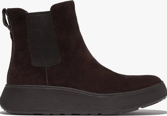 FitFlop Womens FitFlop F-MODE SUEDE FLATFORM Womens Chelsea Boots Chocolate Brown - Size: 3