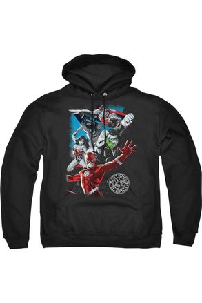 Gildan Justice League of America Galactic Attack Adult Pull Over Hoodie / Hooded Sweatshirt