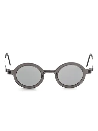 Lindberg round-frame sunglasses - unisex - Titanium/Acetate - 43 - Grey