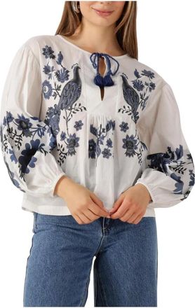 Lollys Laundry Overhemden, Dames, Wit, XS, Askarll Blouse voor Zonnige Dagen