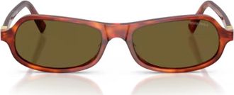 Miu Miu Havana Miu Regard Acetate Geometric Sunglasses