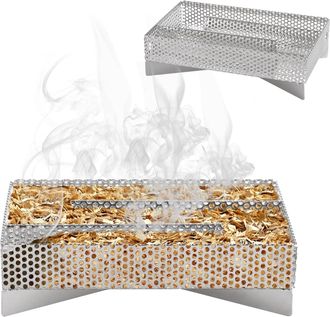 OEM Cesta De Malla Ahumada De Acero Inoxidable, Rejilla De Combusti&oacute;n Rectangular De Malla Perforada Para Virutas De Madera Frutal