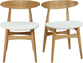 Miliboo Sillas N&oacute;rdicas Madera Clara Y Blanco (lote De 2) Walford