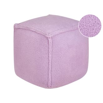 Beliani Beliani - Puf Coj&iacute;n Cuadrado 40 X 40 X 40 Cm Poli&eacute;ster Estampado Liso Violeta Alipur