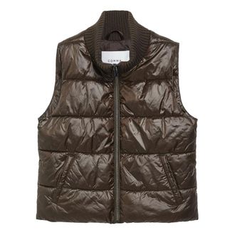 Comma Jassen, Dames, Bruin, 3Xl, Polyester, Puffer Vest met Ritszakken