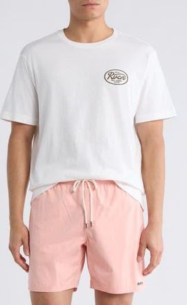 Rvca Oval Script Logo Cotton T-Shirt in Antique White at Nordstrom Rack, Size Xx-Large