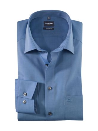 Olymp Businesshemd OLYMP Luxor modern fit, Herren, Gr. 37, N-Gr, blau, Web, Obermaterial: 100% Baumwolle, Hemden Businesshemd
