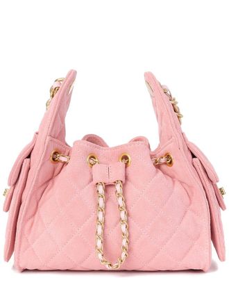 Tiffany & Fred Soft Quilted Suede Shoulder Bag