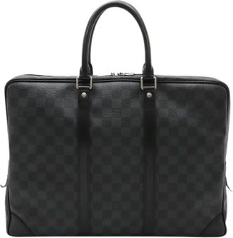 Louis Vuitton Pre-owned Damier Graphite zakelijke aktetas - Dames - Vintage Handtas - Zwart - ONE Size - Vintage