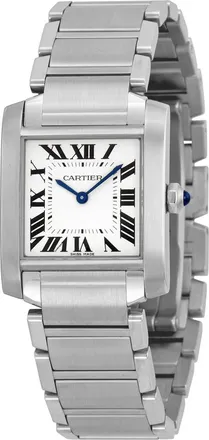 Cartier Pre-owned Cartier Tank Francaise Silver Grained Dial Ladies Watch WSTA0005