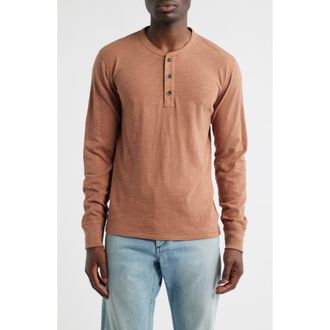 Rag & Bone Classic Slim Fit Henley in Rust at Nordstrom, Size X-Large