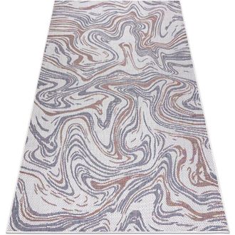 RugsX Carpet SISAL SION Waves 2836 Flat woven ecru / blue / pink multicolour 160x220 cm