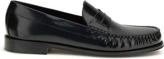 Tom Ford Black Calf Leather Bos Taurus Slip-On Mens Loafers