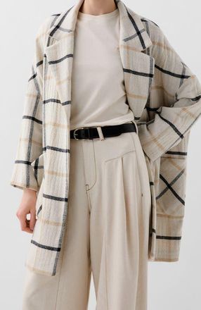 Scalpers Ava Coat in Naturalcheck at Nordstrom, Size Medium Eu