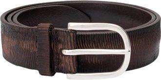 Orciani Donkerbruin Leren Blade Riem - Heren - Riemen - Bruin - 100 CM - Leer - Accessoires