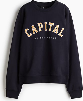 H&M Sweatshirt in Loose Fit - Blue