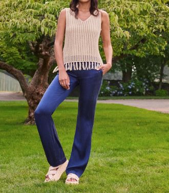 ECRU Tank With Fringe In Raffia