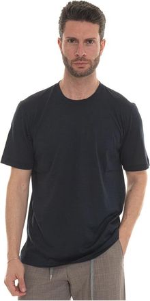 Marco Pescarolo Zijde Katoen Ronde hals T-shirt - Heren - T-shirts - Blauw - 2XL - Katoen - Tops