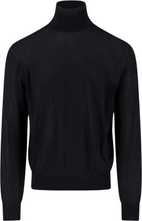 Saint Laurent Turtlenecks, male, Black, Size: M Wool Turtleneck