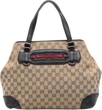 Gucci Pre-owned Handbags, female, Brown, Size: ONE SIZE Pre-owned Leather Handbag