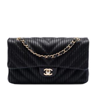 Chanel Pre-owned Pleated Leather Shoulder Bag - Dames - Pre-owned - Zwart - Maat: ONE Size Leer