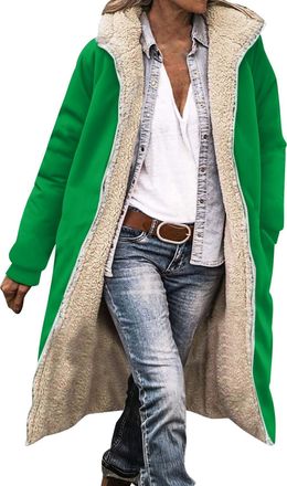 Generic Womens Quilted Jacket Long Winter Coats for Women Uk Waterproof Fleece Faux Fur Lined Quilted Ladies Parka Puffer Jackets Hood Warm Plus Size Hooded T