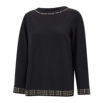 Elena Miro Dames, Blouses & Shirts, Zwart, Maat: L Viscose