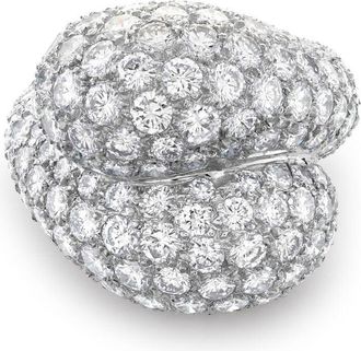 Pragnell Contemporary platinum Bypass diamond ring - women - Platinum/Diamond - N - Silver