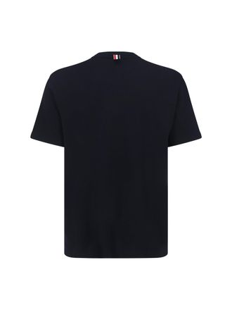 Thom Browne Ribbed Crew Neck T-Shirt - Navy